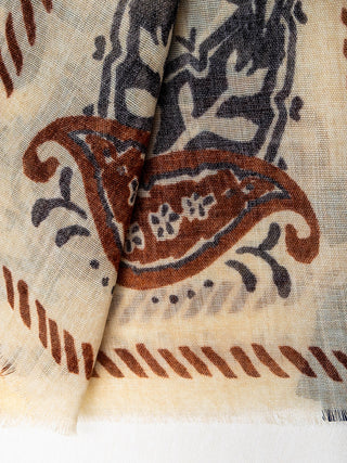 Patterned wool scarf