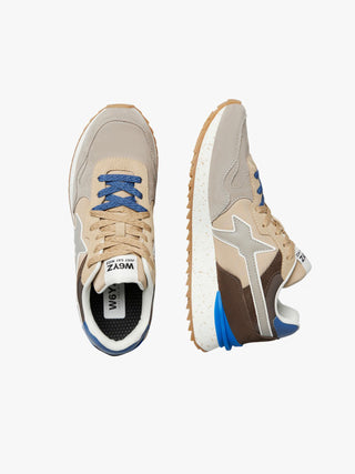 Sneakers in tessuto tecnico e suede