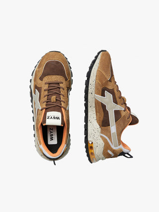 Sneakers in tessuto tecnico e suede