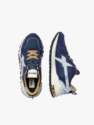 Sneakers in tessuto tecnico e suede