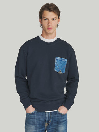 Felpa girocollo pocket