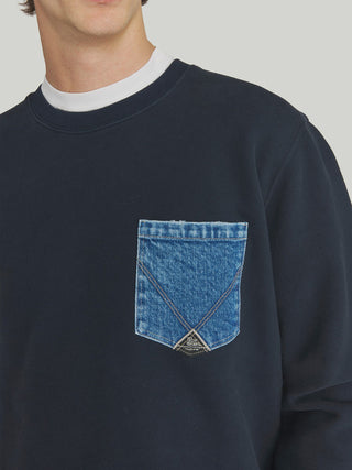 Felpa girocollo pocket