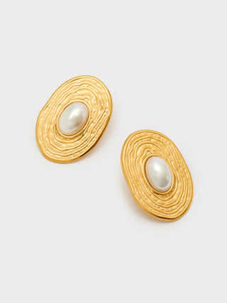 Orecchini ovali con perla