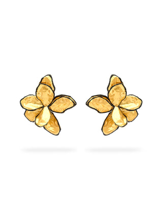 Orecchini fiore over con smalto