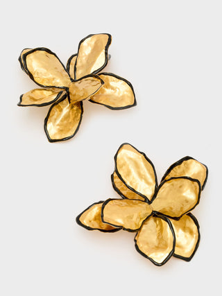 Orecchini fiore over con smalto