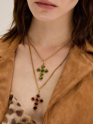 Collana croce con pietre