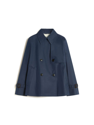 Trench crop in gabardina antigoccia