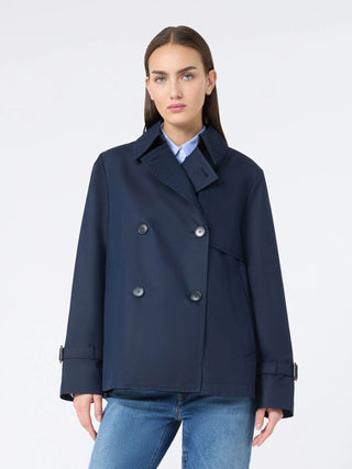 Trench crop in gabardina antigoccia