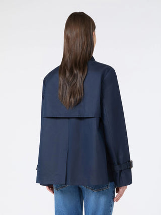 Trench crop in gabardina antigoccia