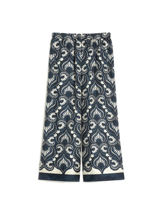 Pantalone fluido in seta stampata