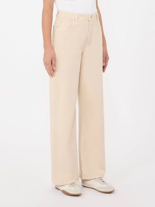 Pantalone wide leg in drill di cotone
