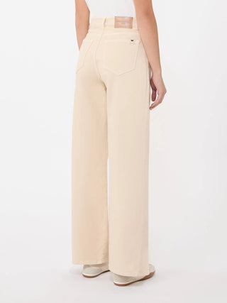 Pantalone wide leg in drill di cotone