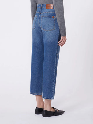 Jeans in denim con ricamo
