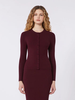 Cardigan in viscosa a coste