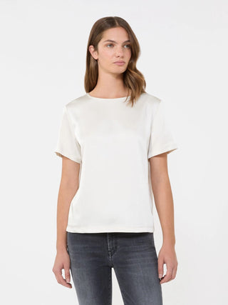 T-shirt in raso e jersey