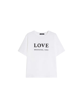 T-shirt in jersey con stampa e ricami
