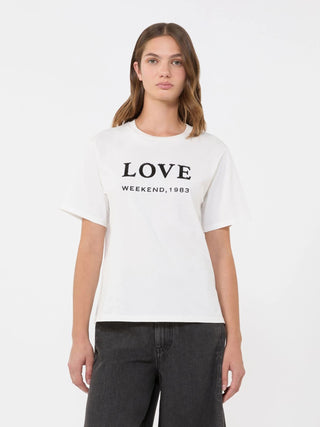 T-shirt in jersey con stampa e ricami