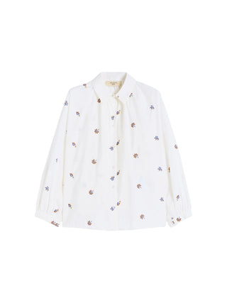 Camicia in popeline con ricami