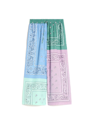 Pantalone in popeline di cotone stampato