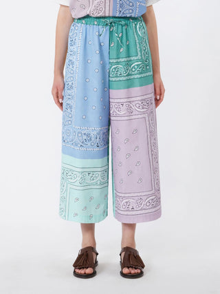 Pantalone in popeline di cotone stampato