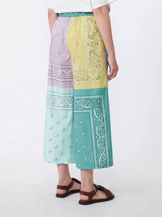 Pantalone in popeline di cotone stampato