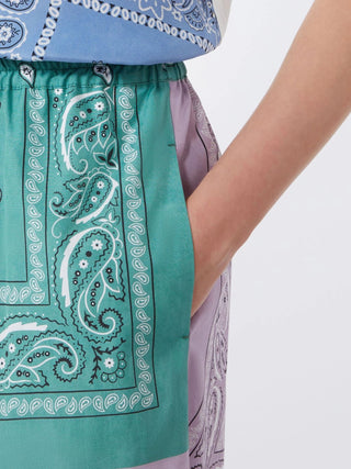 Pantalone in popeline di cotone stampato