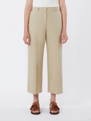 Pantalone in canvas di cotone e lino