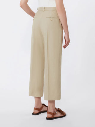 Pantalone in canvas di cotone e lino