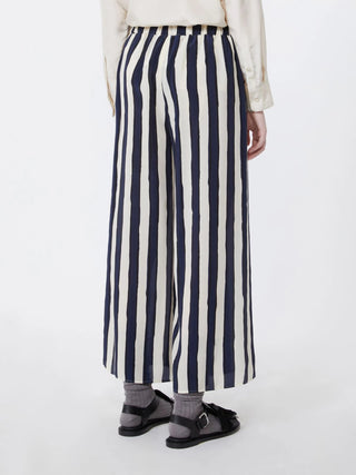 Pantalone in crêpe de chine stampata