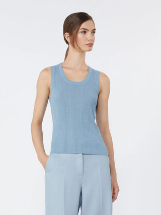 Maglia smanicata in filato di viscosa