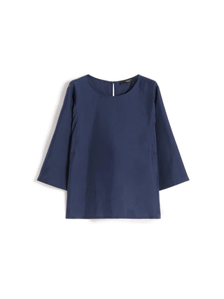 Blusa in habotai di seta e jersey