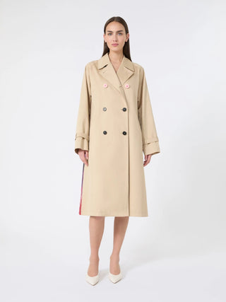 trench in gabardina antigoccia con stampa