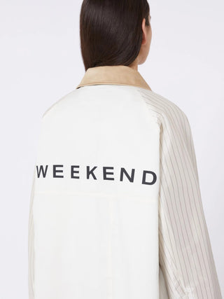 trench in gabardina antigoccia con stampa