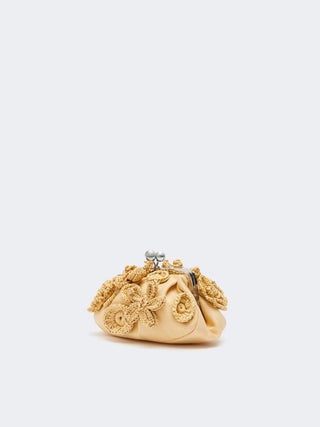Pasticcino bag small in effetto rafia con fiori