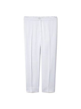 Pantaloni slim in crêpe envers satin