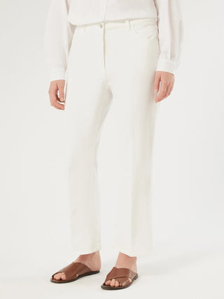 Pantaloni flare in drill di cotone