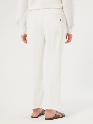 Pantaloni flare in drill di cotone