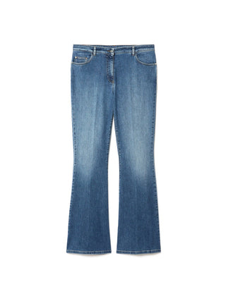 Jeans flare in denim di cotone