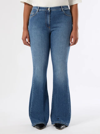 Jeans flare in denim di cotone