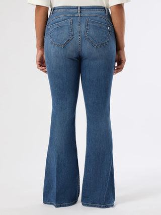 Jeans flare in denim di cotone