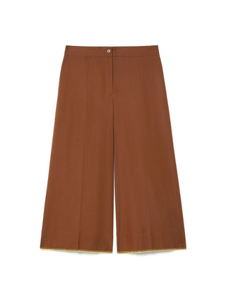 Pantaloni cropped in popeline di cotone