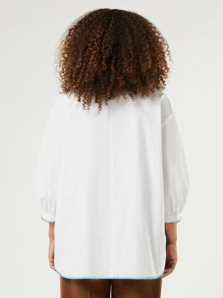Blusa in popeline di cotone con ricami