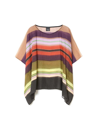 Poncho in tencel stampato e top