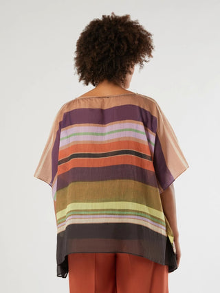 Poncho in tencel stampato e top