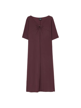 Abito lungo in jersey con drappeggio