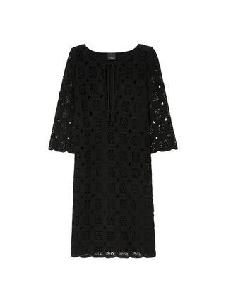 Mini abito in crochet e jersey