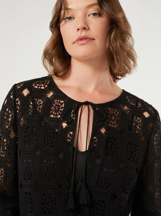 Mini abito in crochet e jersey