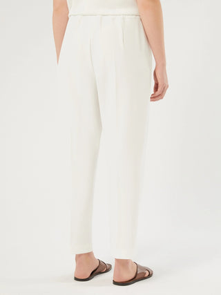 Pantalone a sigaretta in scuba crêpe stretch