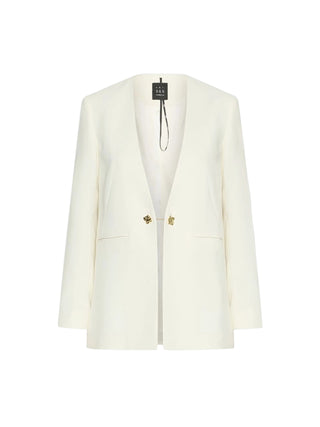 Blazer senza collo in envers satin