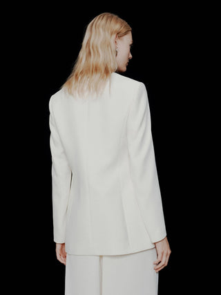 Blazer senza collo in envers satin